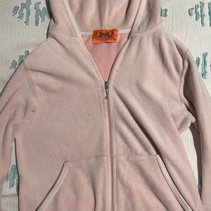pale baby pink juicy couture hoodie velour
